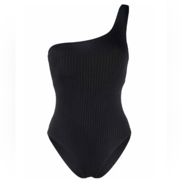 NEW MELISSA ODABASH palermo ribbed swimsuit in black ribbed - Picture 4 of 7